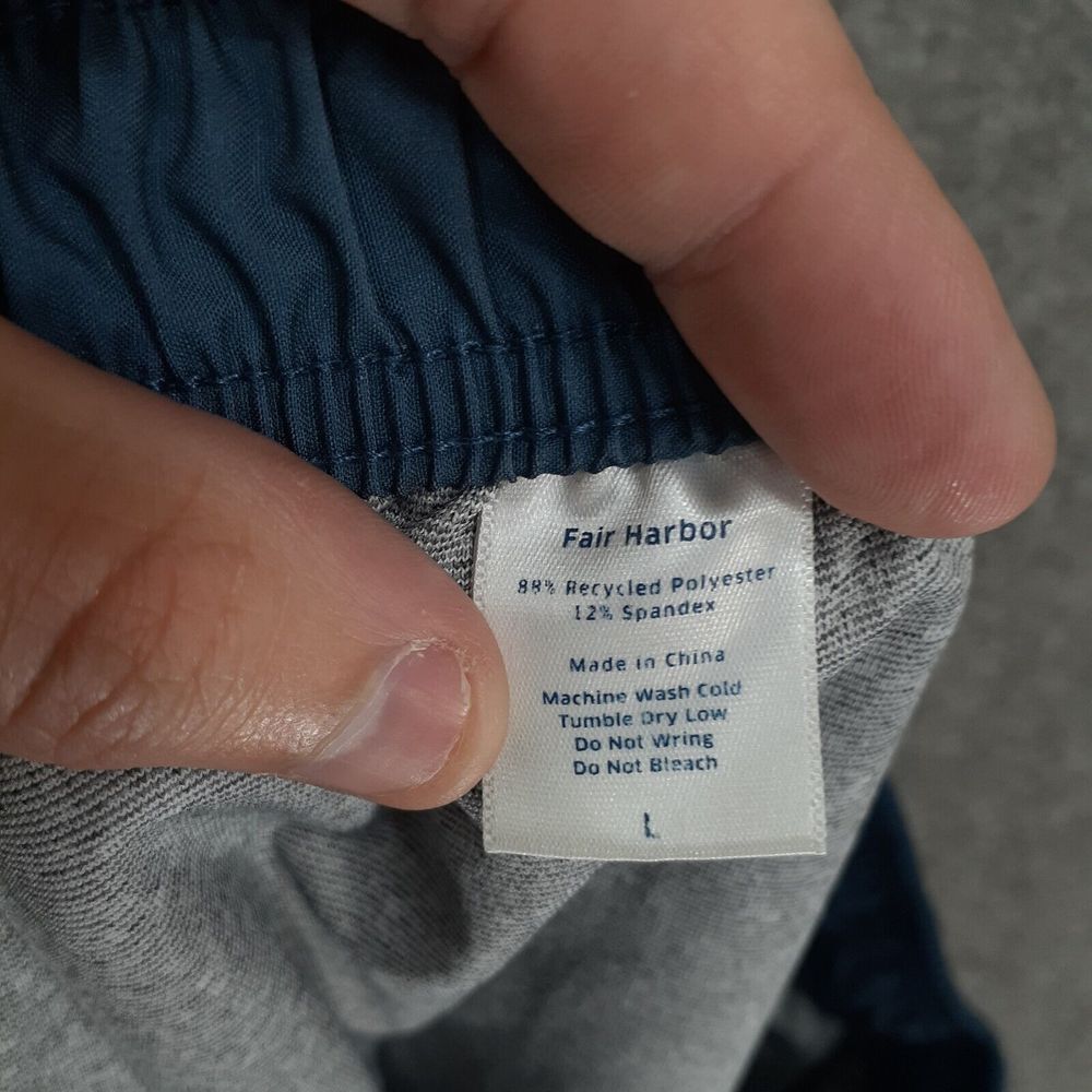 Fair Harbor Lined shorts Mens L Blue red‎ white drawstring polyester spandex - Picture 8 of 10